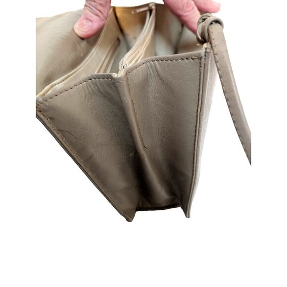 Vintage Koret Leather Crossbody/Clutch Bag Leather Lined Medium Rectangle Taupe - Picture 7 of 12